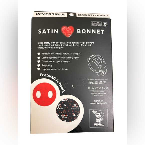 Disney Mickey & Minnie Mouse Reversible Satin Bonnet - Picture 2 of 2